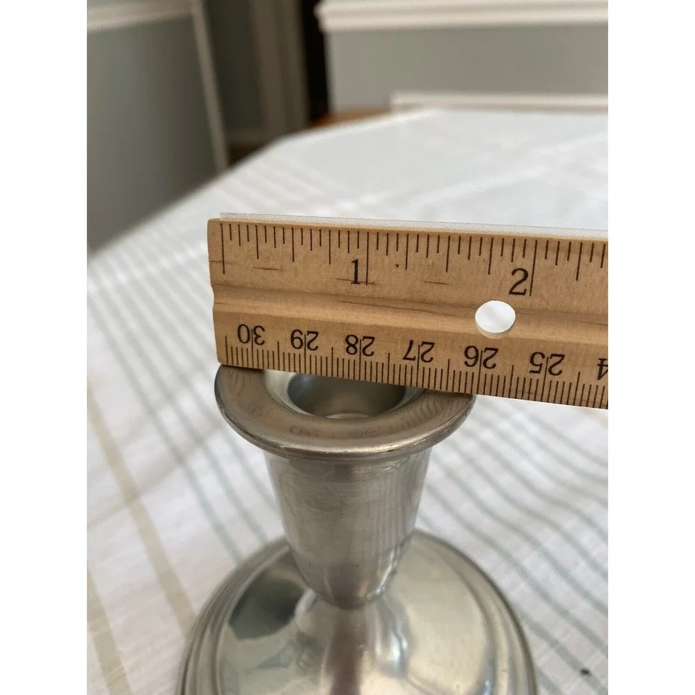 Pair of Reed & Barton Pewter Classically Designed Candlestick Holders P214 - Picture 9 of 10